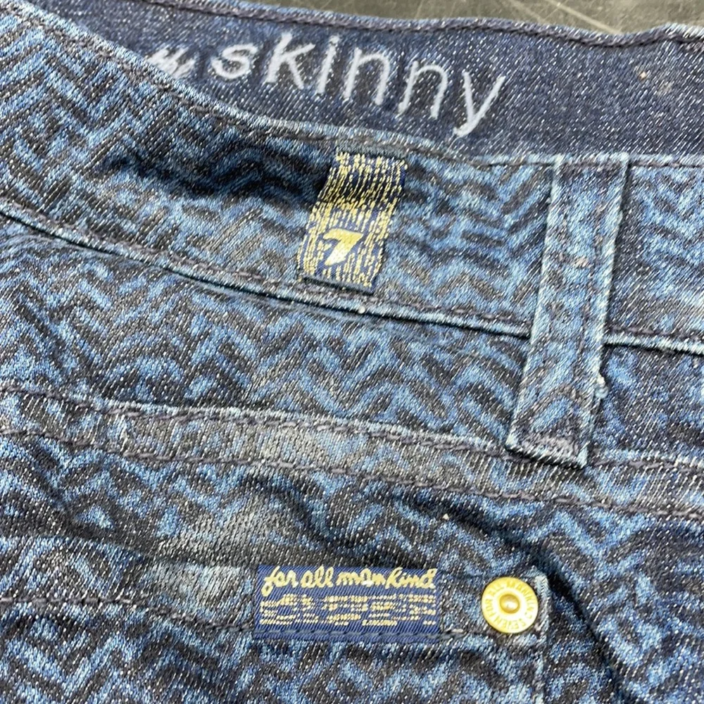 7 for all Mankind Herringbone Stretch Skinny Jeans Sz 29 - Picture 4 of 7